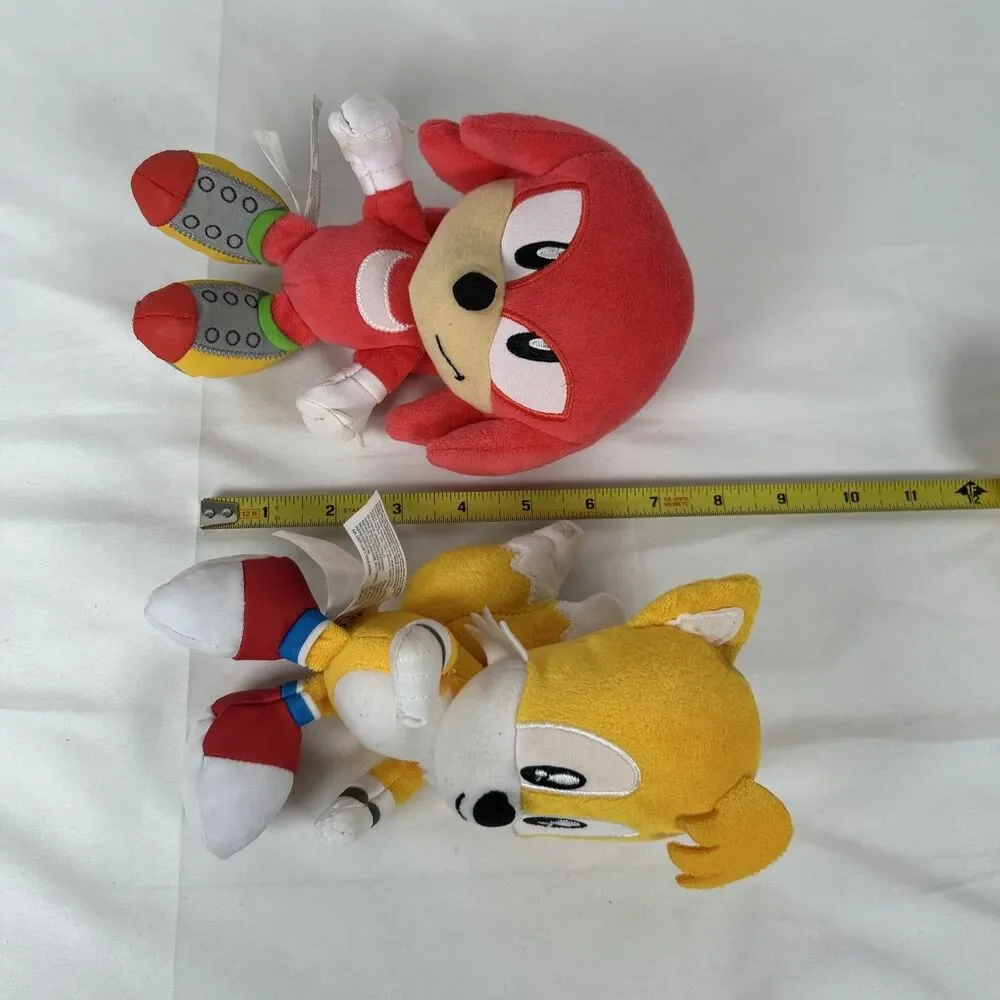 Sonic the Hedgehog Knuckles Red and Tails Yellow 8-inch Plush 2023 Stuffed Toy